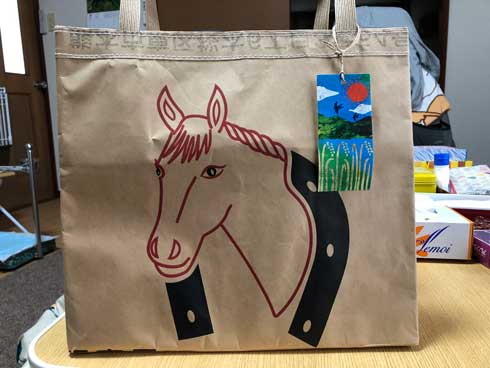 飼料袋 リメイク カバン お袋さん りんごじょうさん ハンドメイド