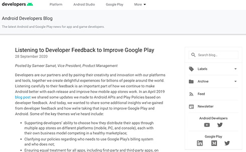 Google Playがアプリ内購入手数料30%を導入すると明記　手数料の回避を防ぐ規約改定