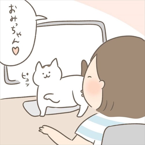 邪魔する猫ちゃんとの攻防