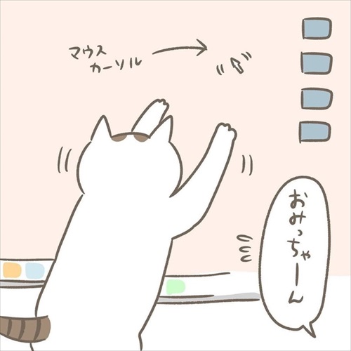 邪魔する猫ちゃんとの攻防