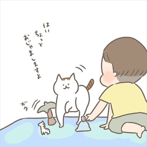 邪魔する猫ちゃんとの攻防