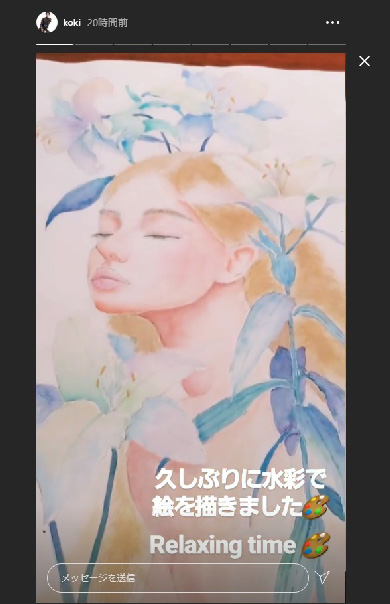 Koki 工藤静香 水彩画