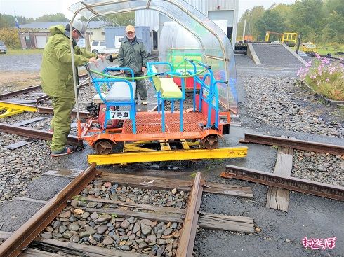 運転後のトロッコはここで方向転換する