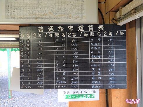 運賃表も。札幌までは940円
