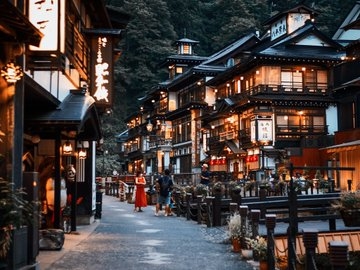 銀山温泉 絶景写真