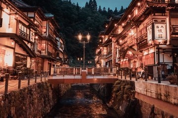 銀山温泉 絶景写真