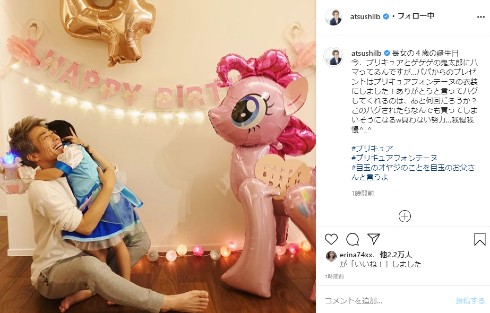 田村淳 ロンドンブーツ1号2号 娘 子ども インスタ プリキュア