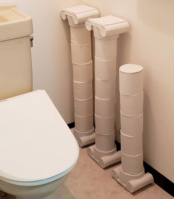 トイレットペーパー 保管 古代ローマ 柱 神殿 デザインフェスタ2020