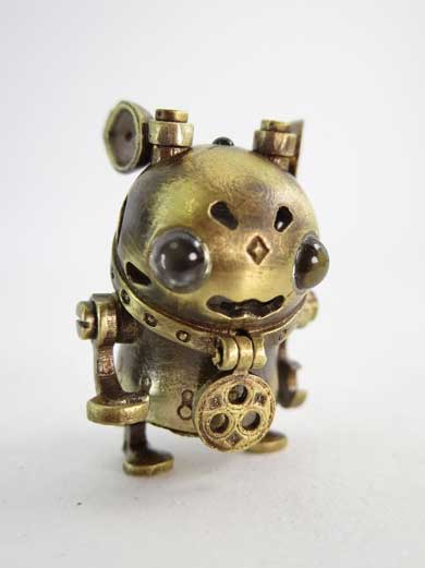 ハンドメイド ミニロボット 金属製 みにろぼ 可動 LED ライト かわいい デザフェス