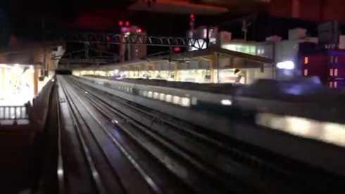 鉄道 新幹線 Nゲージ パンタグラフ 夜景 鉄道模型