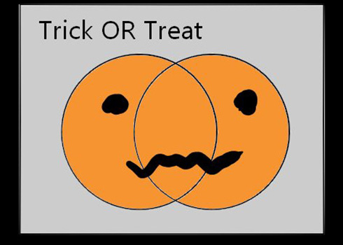 トリックオアトリートとカボチャのベン図でよくわかる　「ハロウィンで分かる論理演算」が直感的でイメージしやすい