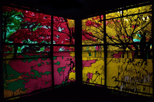 切り絵 黒い紙 デザインナイフ 風景 夜景 斉藤洋樹