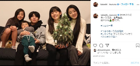 つるの剛士 子ども インスタ 娘