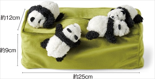 パンダのボックスティッシュカバー