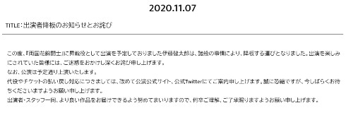 両国花錦闘士 伊藤健太郎 降板 岡野玲子
