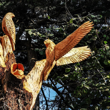 見事なチェーンソーアート