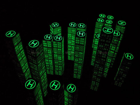 深夜残業 サイコロ 残業中 ビル デザイン デザフェス 畜光