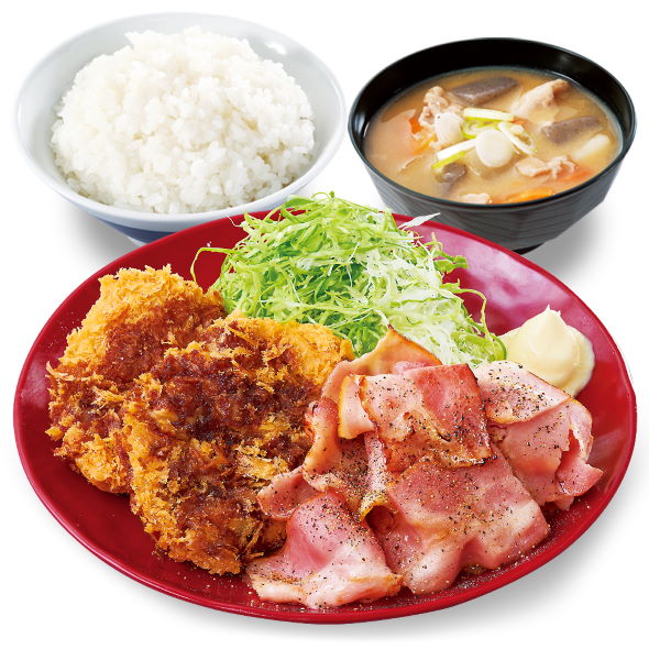 かつや どっさりベーコンとチキンカツの合い盛り