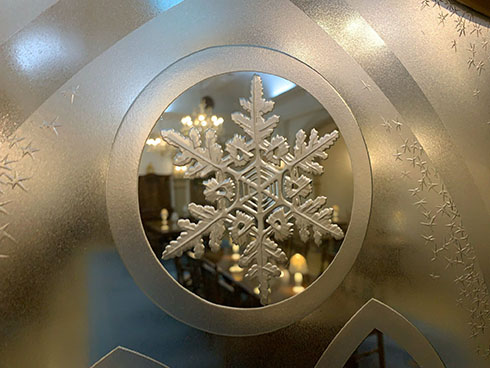 雪の美術館・磨りガラス