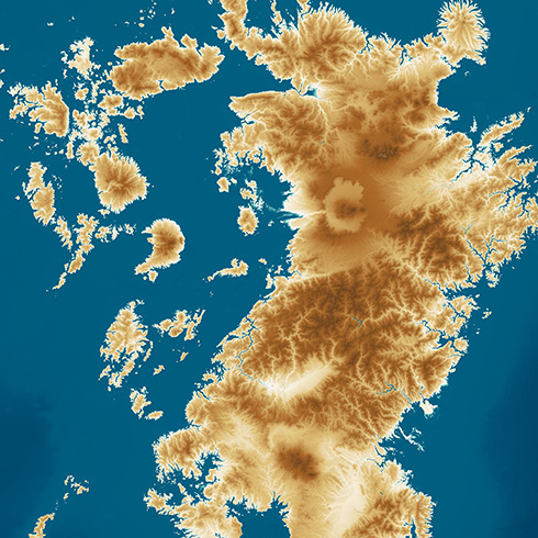 「日本のようで日本でない列島」が出現　海面が100m上がった世界線を描いた地図が想像力を刺激する