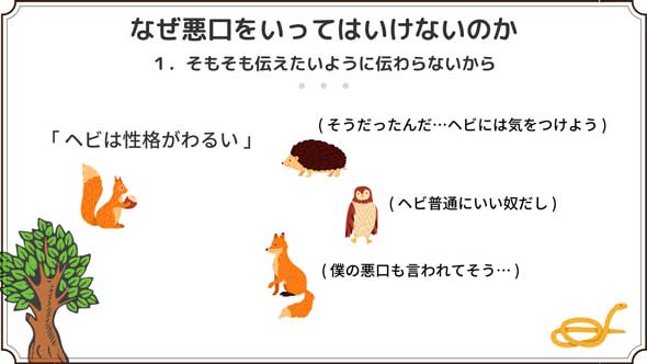 なぜ悪口を言ってはいけないのか 自分に返ってくる 説明 イラスト 図説