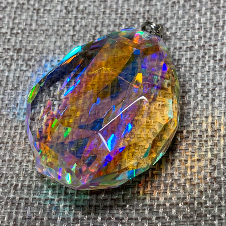 虹の結晶 ダイクロ ガラス ミラー ハンドメイド オブジェ