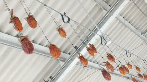 中之条駅 ホーム 干し柿