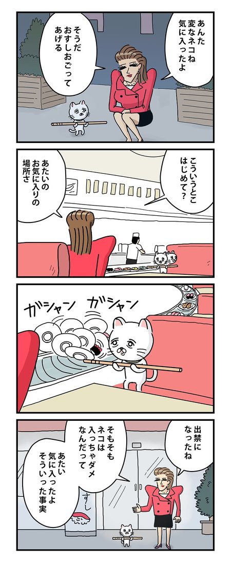 棒ネコとカラス