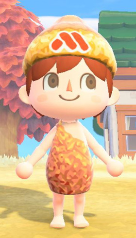 モスバーガー・あつ森マイデザイン・部族風コーディネート