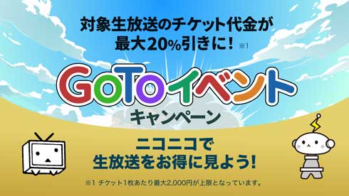 ニコニコ 有料生放送 Go Toイベントキャンペーン 割引