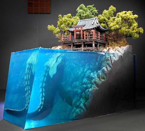 お皿の中の賑やかな海岸　レジン海ジオラマ Amazon.co.jp : 海をテーマにしたジオラマ、海ランプ、レジン