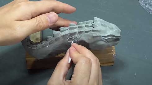 神社 不思議な生き物 ジオラマ 製作 レジンアート メイキング 神秘的 社 守護者