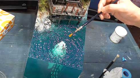 神社 不思議な生き物 ジオラマ 製作 レジンアート メイキング 神秘的 社 守護者