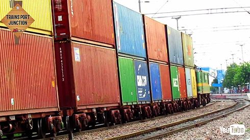 鉄道 海外 インド 貨物列車 パンタグラフ