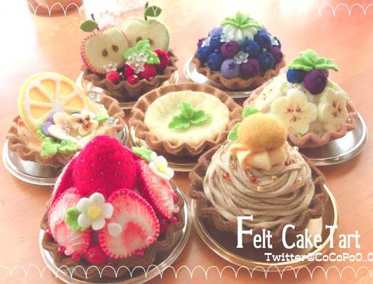 フェルト ケーキ フェイクスイーツ ハンドメイド