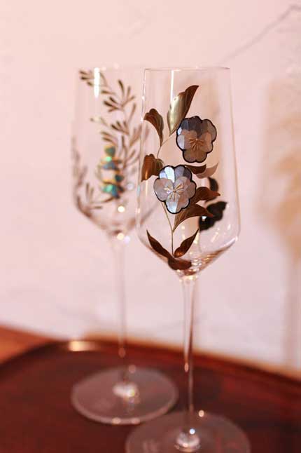 ガラス 蒔絵 螺鈿 きれい 美しい 漆芸