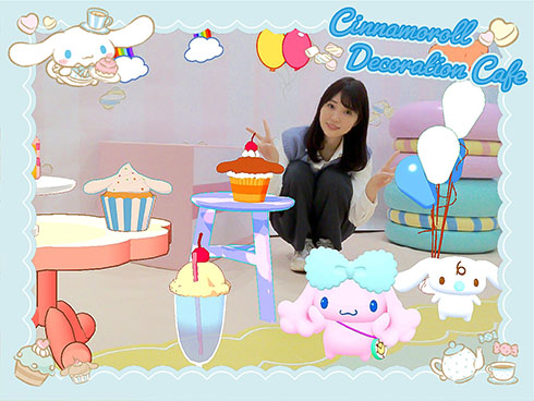 シナモロールのデコレーションカフェ　記念撮影イメージ