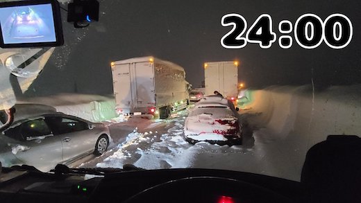 関越道 大雪 立ち往生 現場 実況