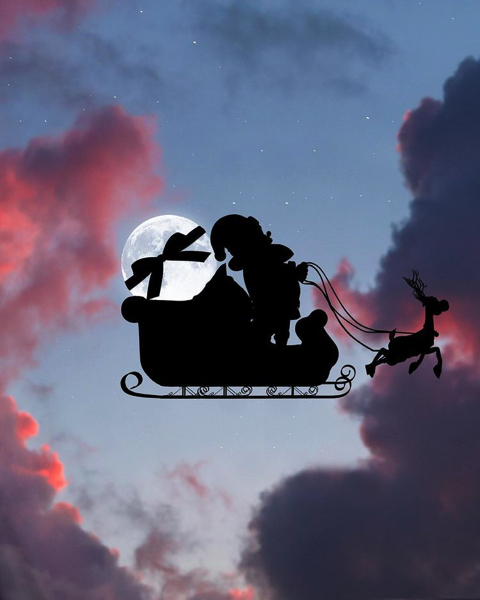 シルエットを重ねた幻想的な写真