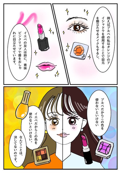 パーソナルカラー漫画