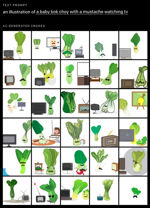 テキストから画像生成するAI「DALL・E」　「バレリーナ衣装で犬の散歩をする赤ちゃんダイコンのイラスト」など成果を発表