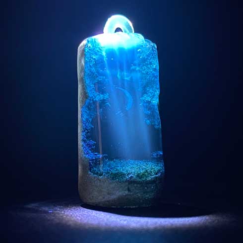 レジン コルク アート 作品 アクセサリー M's craftworkS 海 雲 クジラ オーロラ