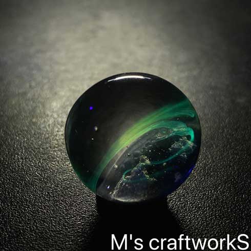 レジン コルク アート 作品 アクセサリー M's craftworkS 海 雲 クジラ オーロラ