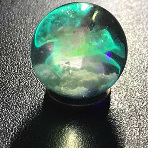 レジン コルク アート 作品 アクセサリー M's craftworkS 海 雲 クジラ オーロラ