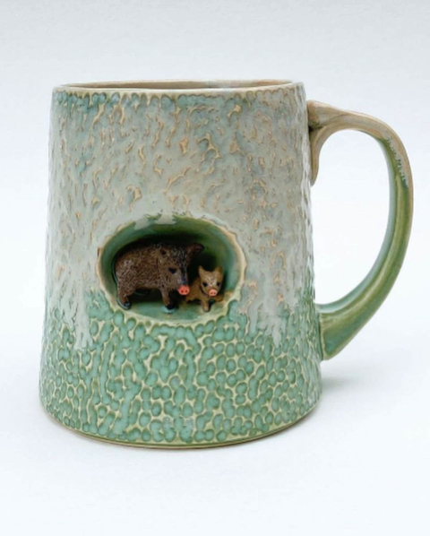 マグカップに籠る動物