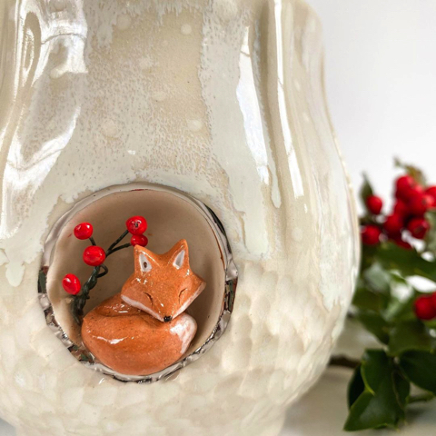 マグカップに籠る動物