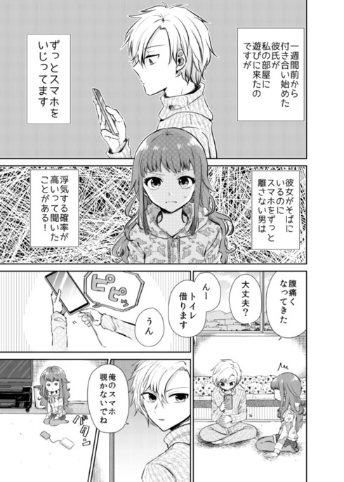 一緒にいるのにスマホばかり見てる彼氏のスマホを覗いた01