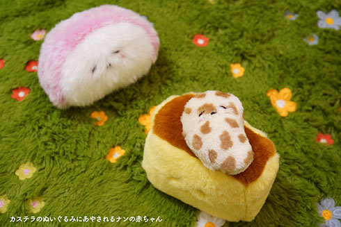 ナンの赤ちゃんをカステラがあやすところ