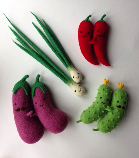ニードルフェルトで作る食べ物のぬいぐるみ