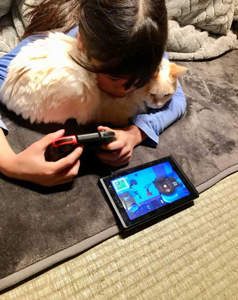 初めて オンライン授業 小学生 波乱の予感 猫 乱入